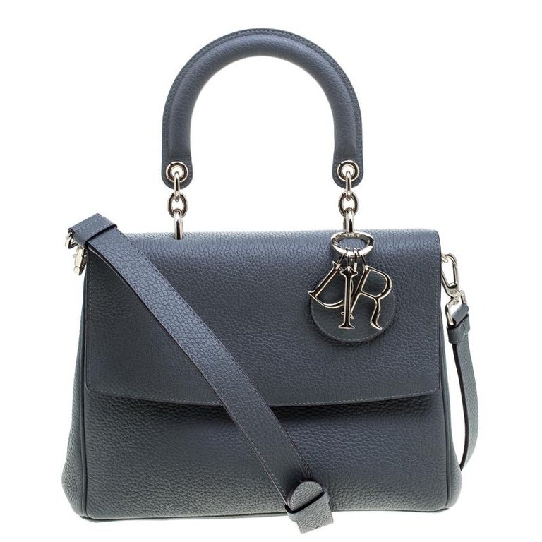 Dior Grey Leather Small Be Dior Shoulder Bag For Sale at 1stdibs