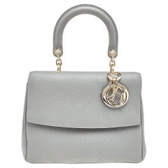 Dior Grey Leather Small Be Dior Top Handle Bag