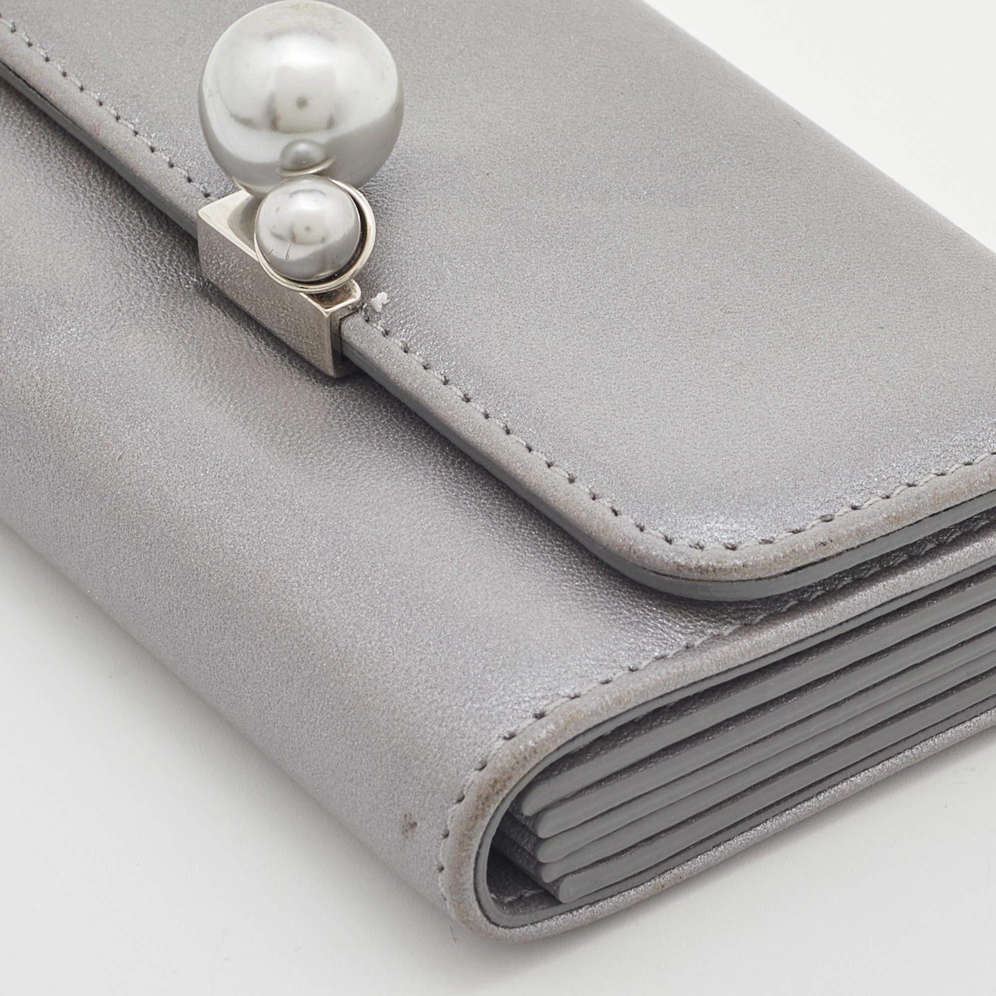 Dior Grey Leather Tribale Card Case 3