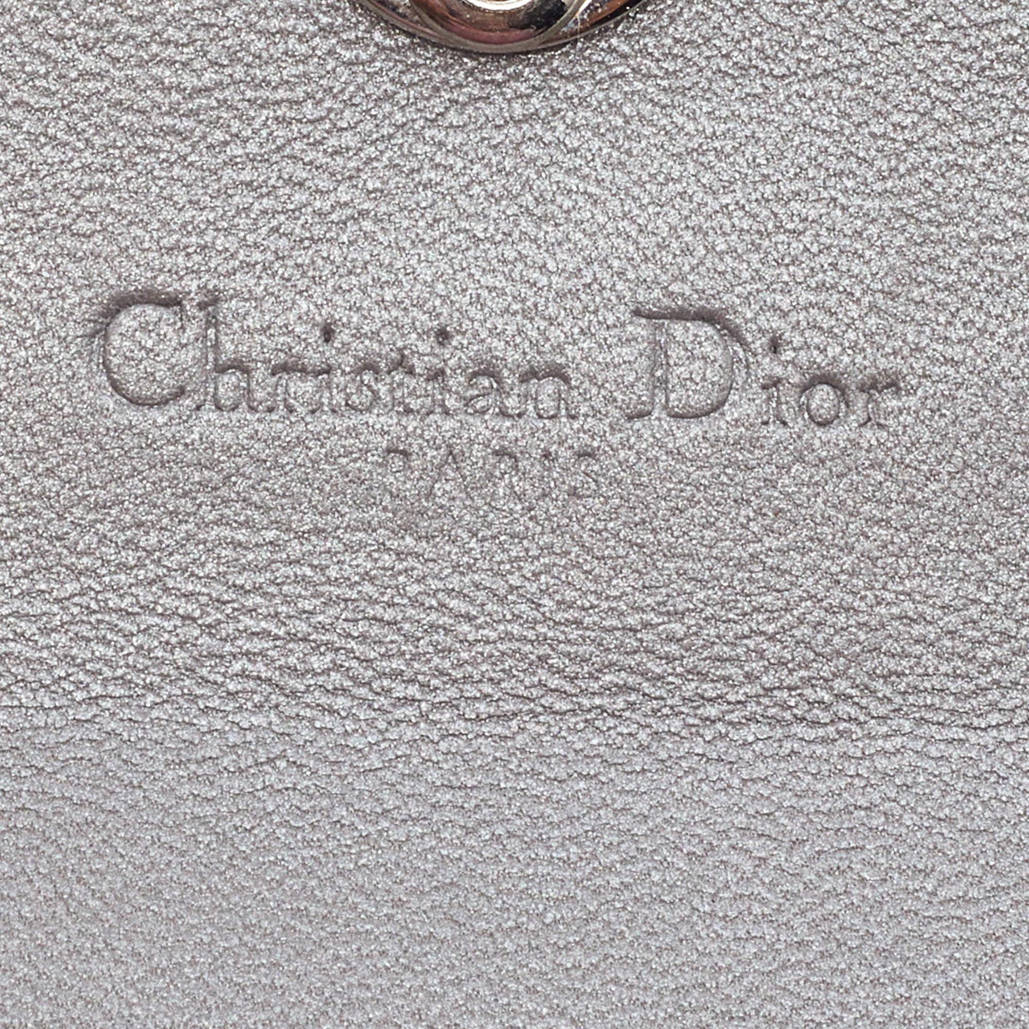 Dior Grey Leather Tribale Card Case 5