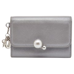 Dior Grey Leather Tribale Card Case