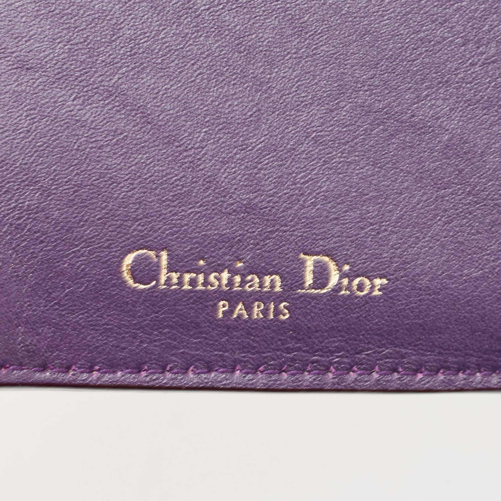 Dior Grey Leather Trifold Wallet 1