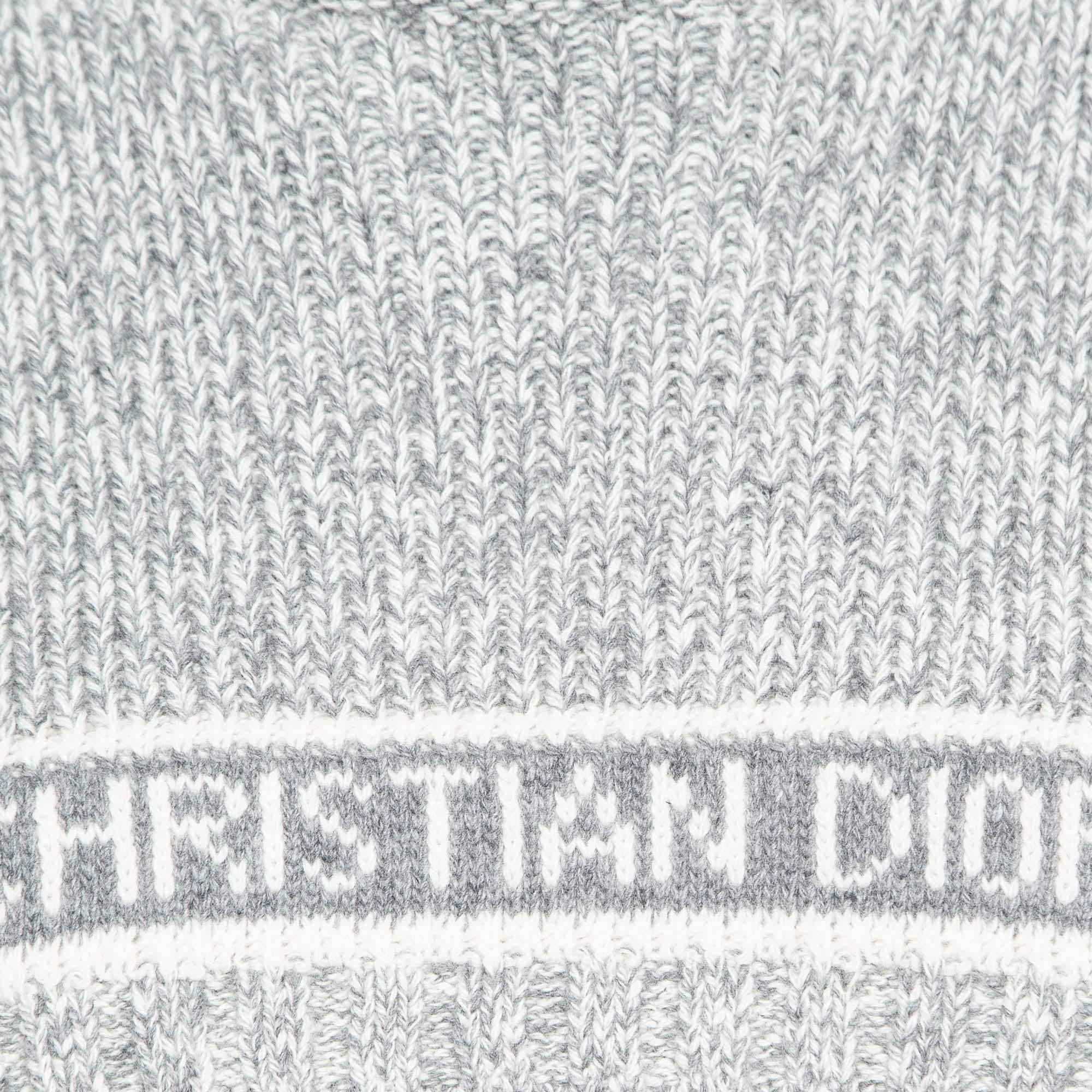 Dior Graues Logo Intarsien Rib Knit Neck Warmer One Size Damen im Angebot