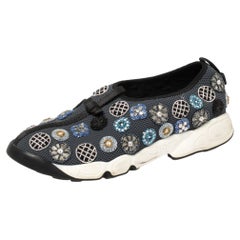 Christian Dior Grau Mesh und Stoff Fusion Slip On Turnschuhe Größe 39