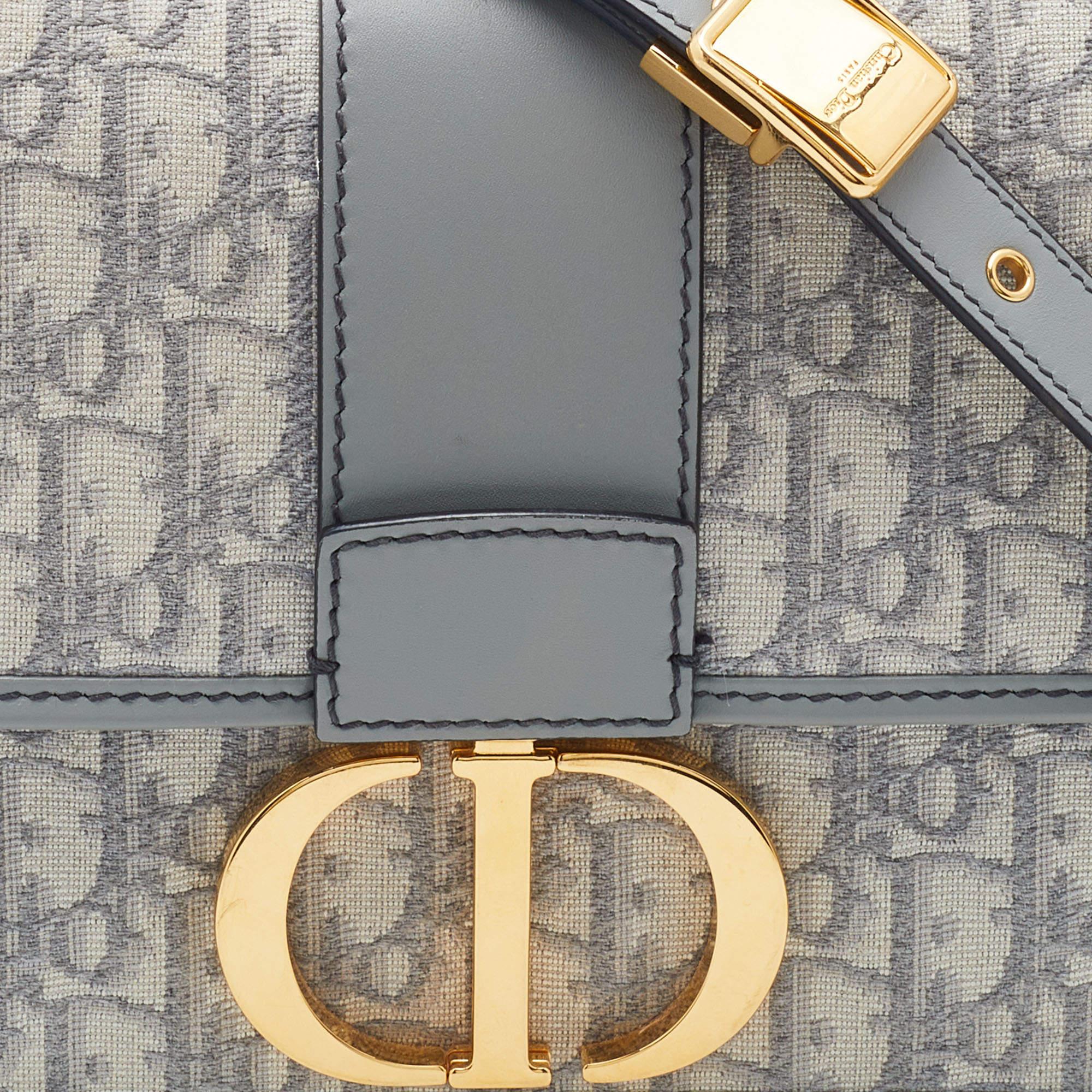 Dior Grey Oblique Canvas and Leather 30 Montaigne Shoulder Bag 4