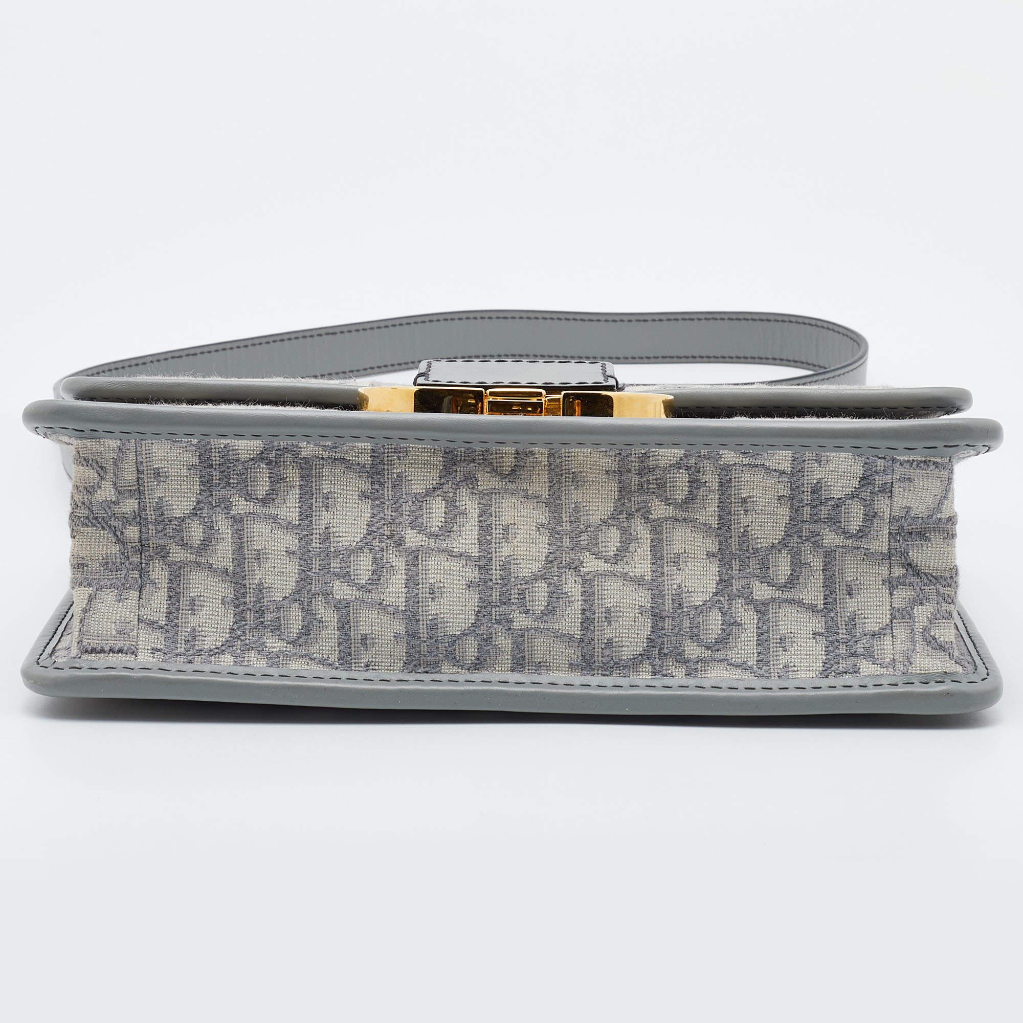 Dior Grey Oblique Canvas and Leather 30 Montaigne Shoulder Bag 5