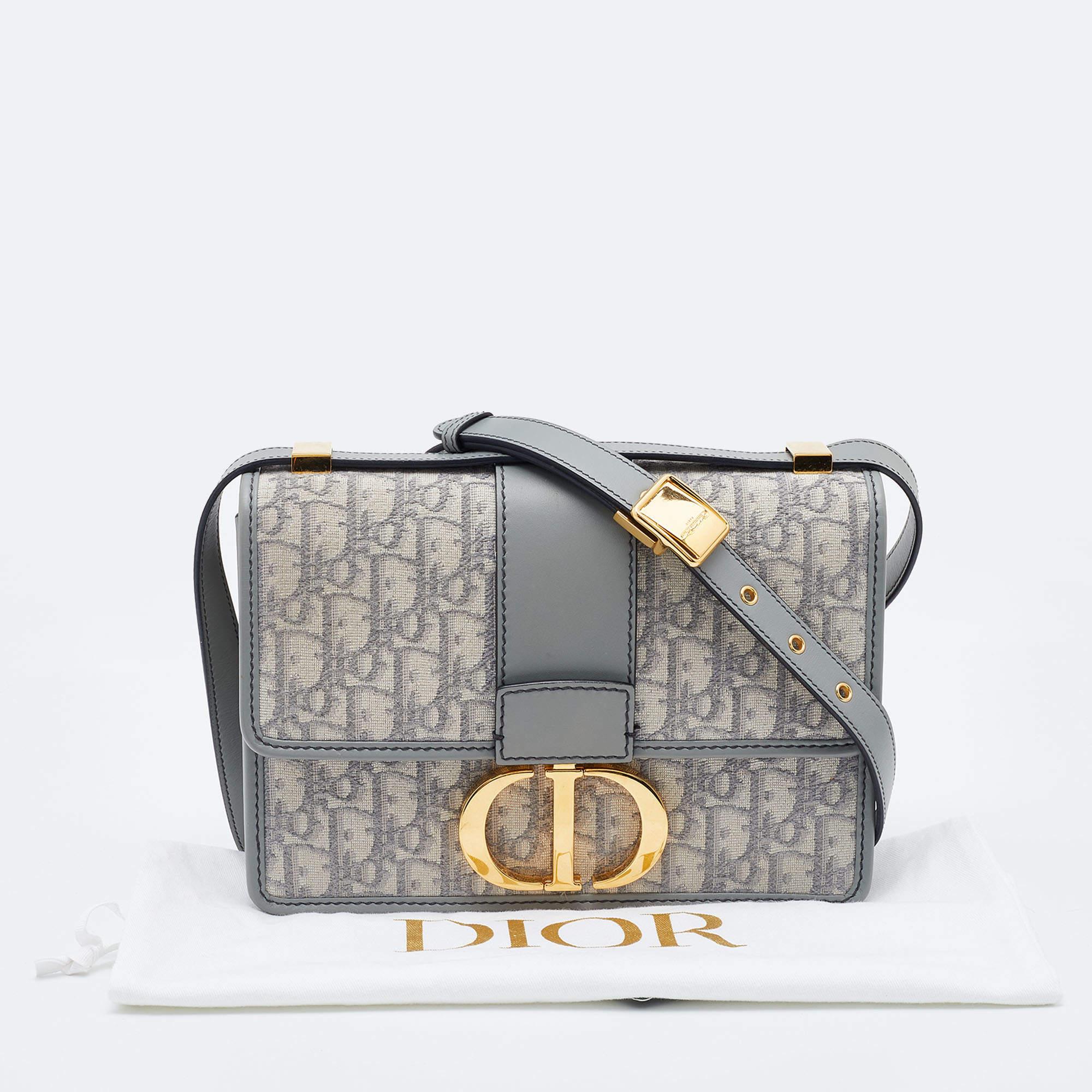 Dior Grey Oblique Canvas and Leather 30 Montaigne Shoulder Bag 6