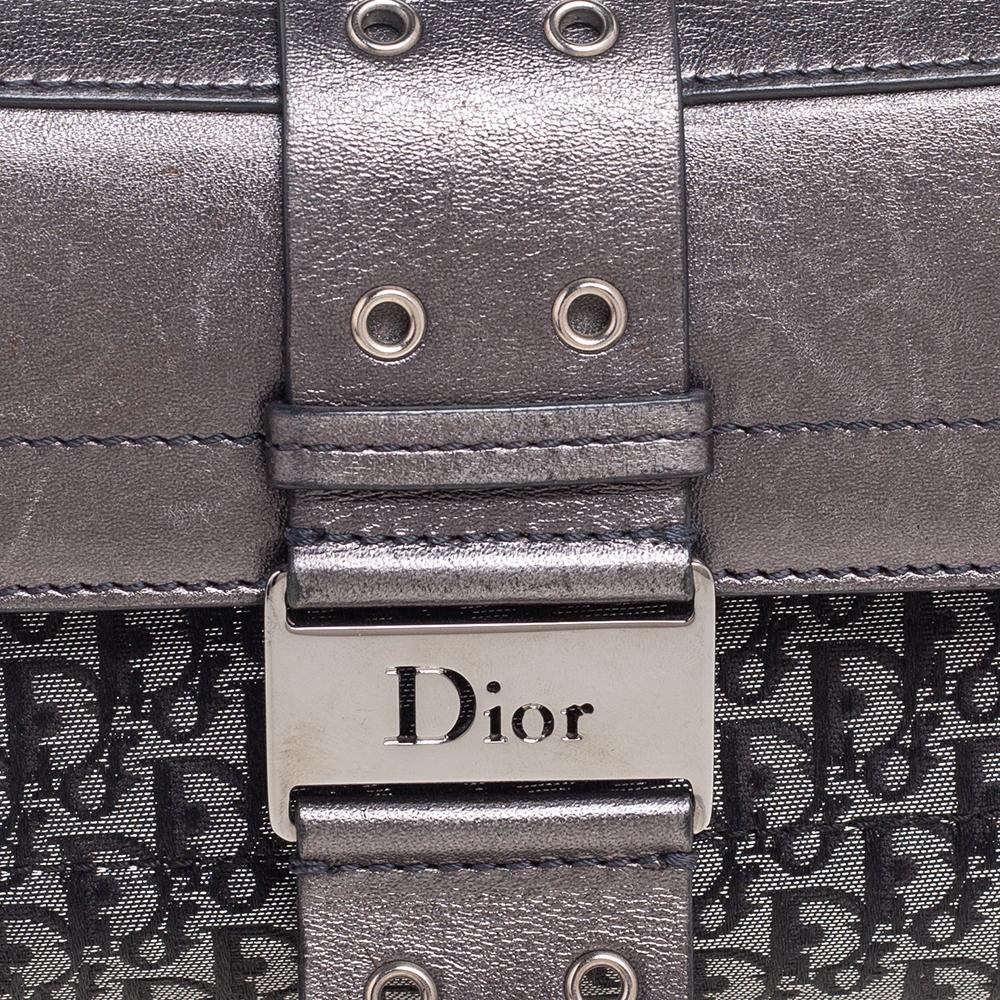 Dior Grey Oblique Canvas and Leather Street Chic Shoulder Bag 3