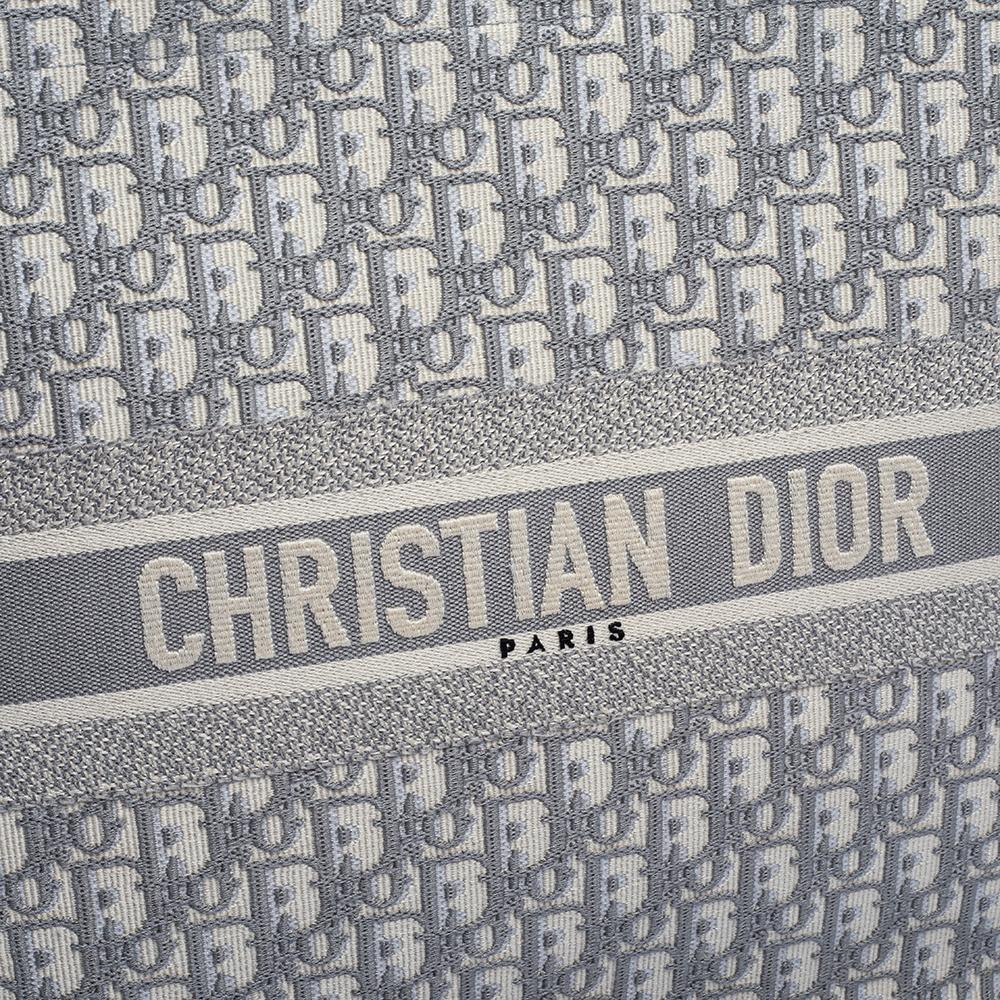 Tote libro in tela grigia obliqua Dior 1