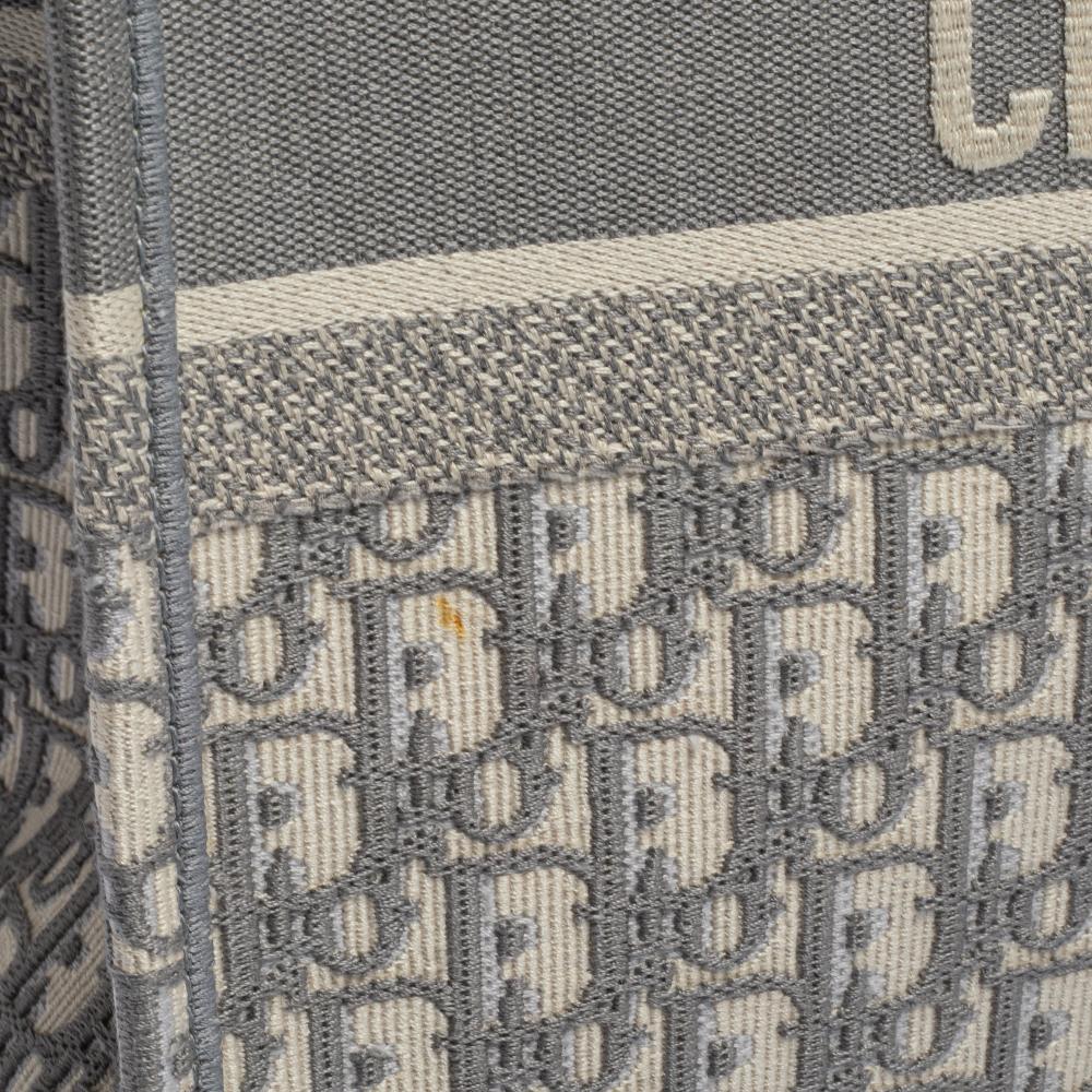 Tote libro in tela grigia obliqua Dior 2