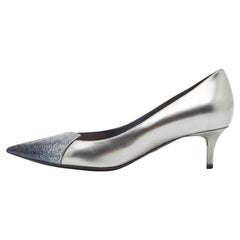 Dior Grey Patent Cannage Pointed Toe Pumps Size 37