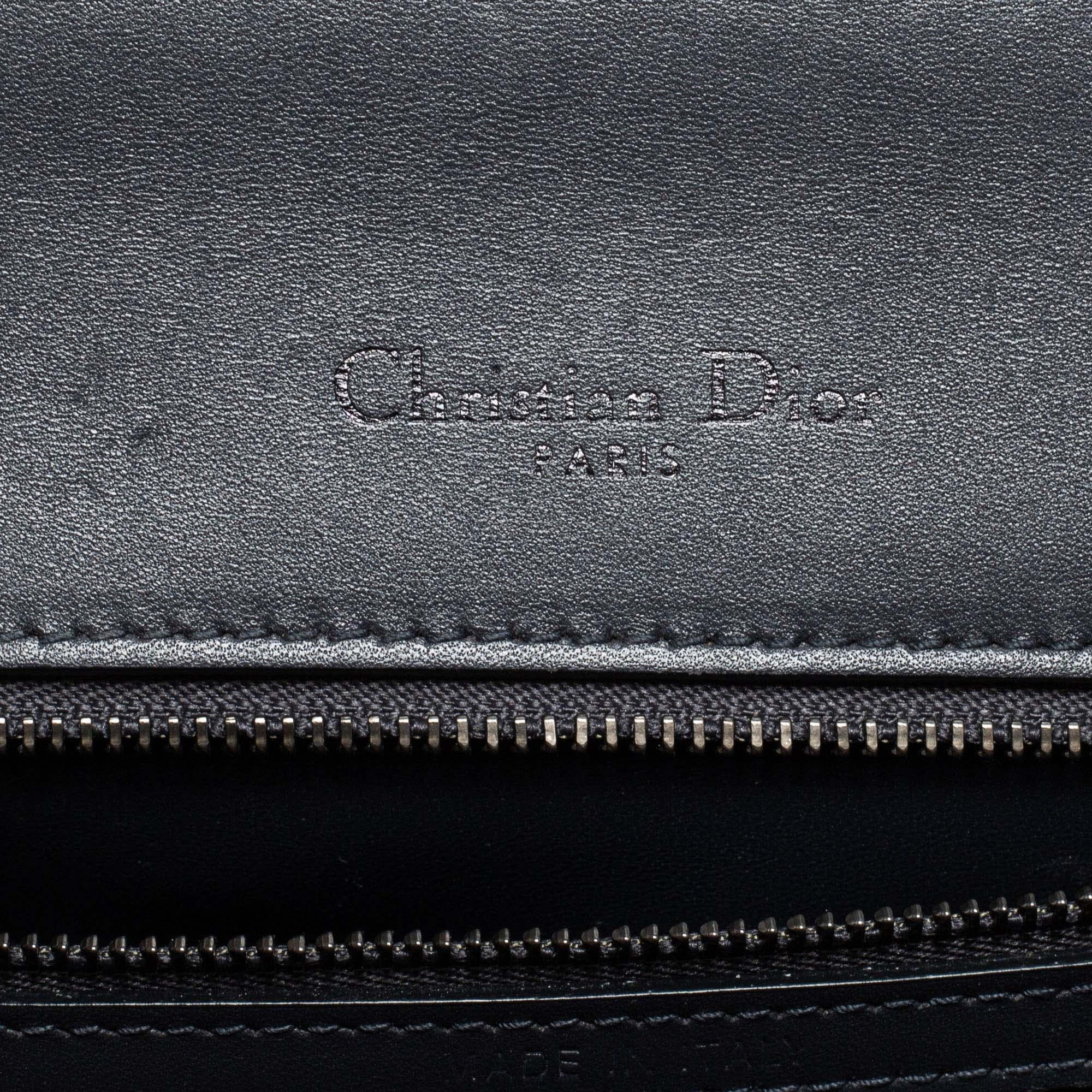 Dior Grey Patent Leather Medium Diorama Shoulder Bag 11