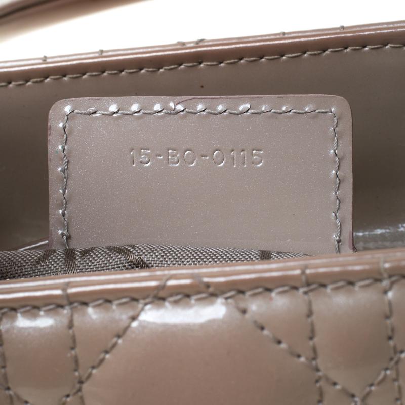 Dior Grey Patent Leather Medium Lady Dior Tote 1
