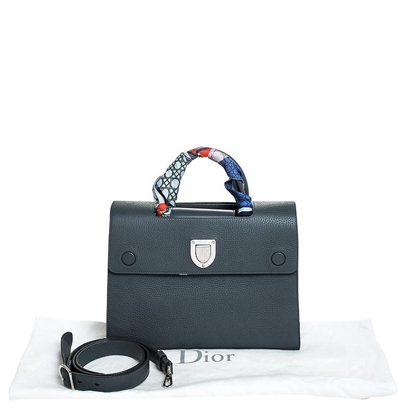 Dior Grey Pebbled Leather Medium Diorever Bag 7