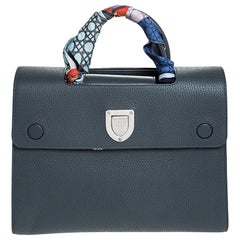 Dior Grey Pebbled Leather Medium Diorever Bag