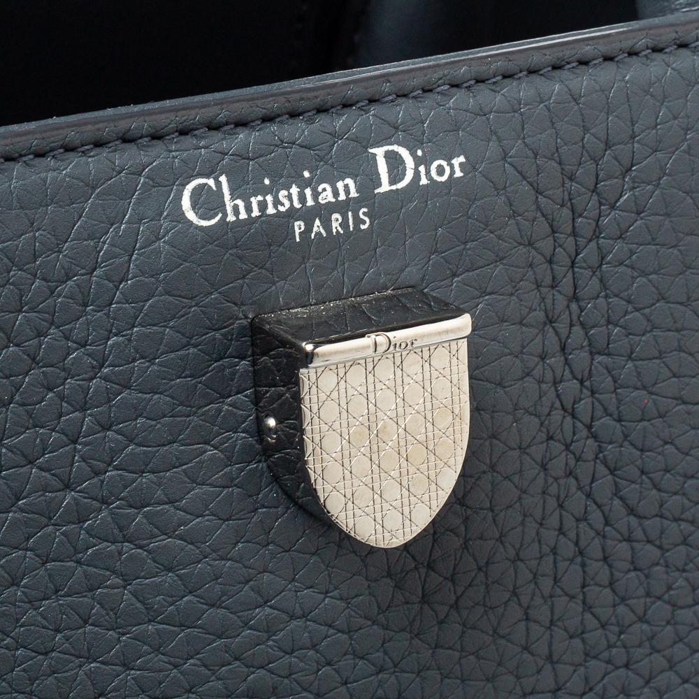 Gray Dior Grey Pebbled Leather Mini Diorever Tote