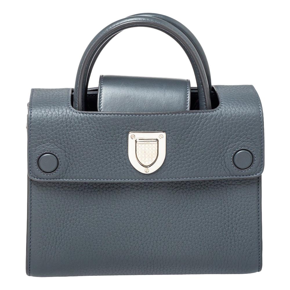 Dior Grey Pebbled Leather Mini Diorever Tote