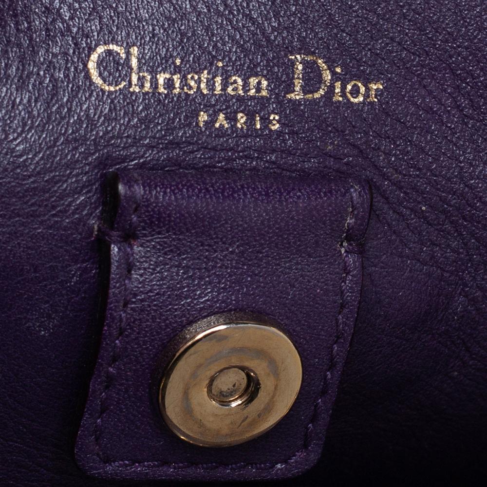 Dior Grey Pebbled Leather Mini Diorissimo Tote 5