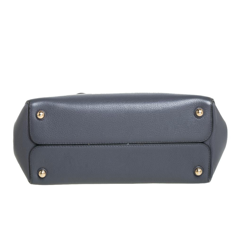 Dior Grey/Pink Leather Open Bar Tote In Good Condition In Dubai, Al Qouz 2