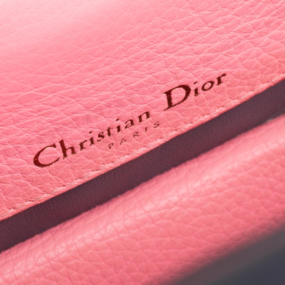 Women's Dior Grey/Pink Leather Open Bar Tote