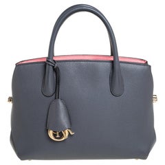 Dior Grey/Pink Leather Open Bar Tote