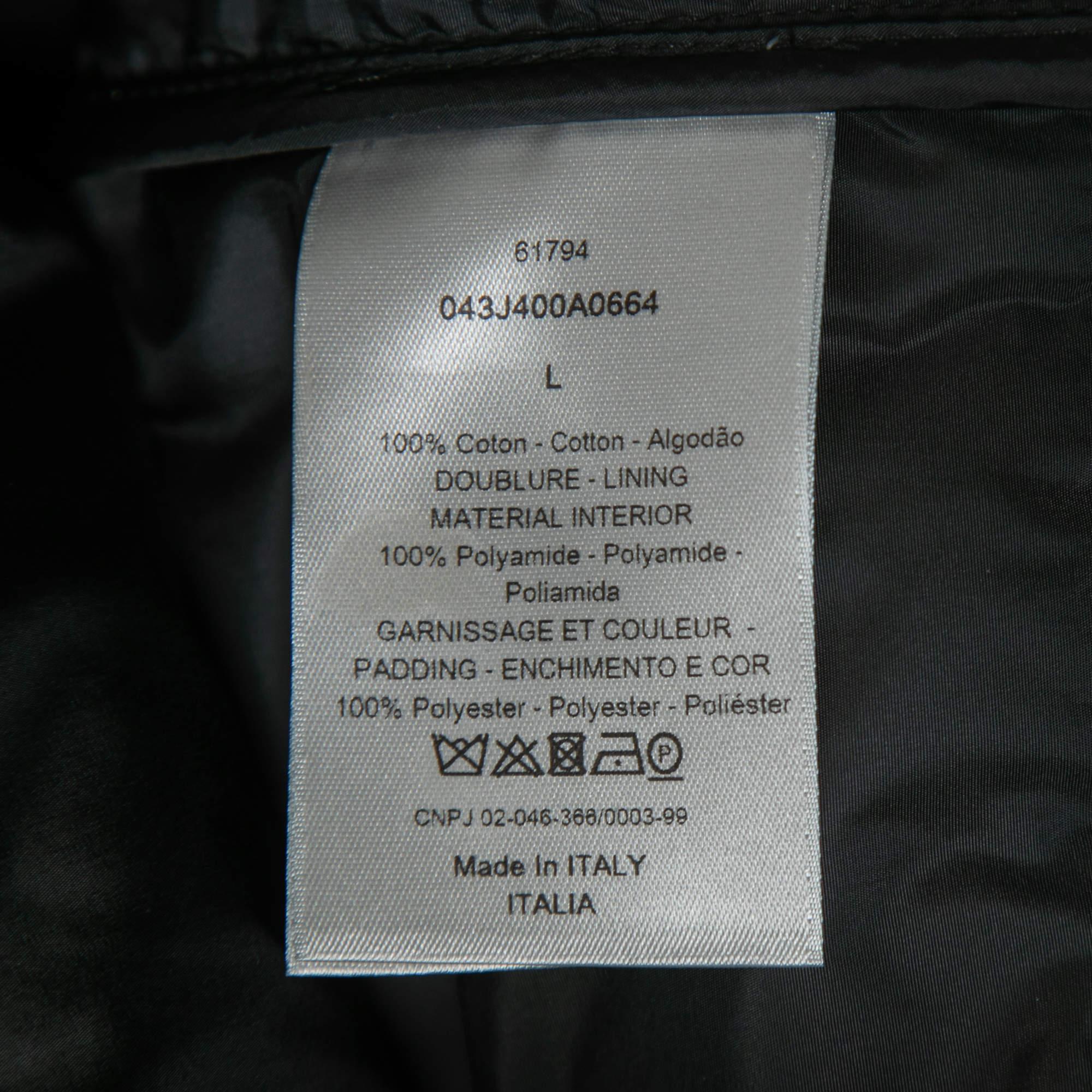 Dior Grey Printed Cotton Fleece Puffer Vest  1