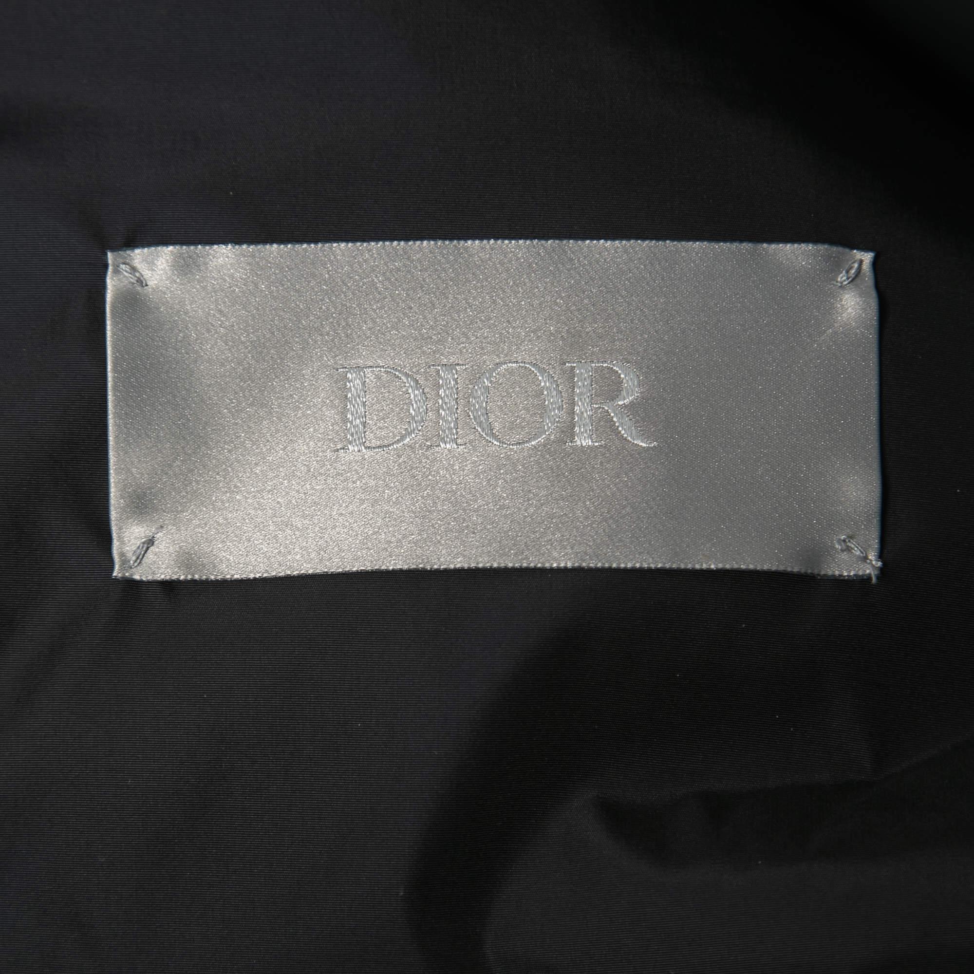 Dior Grey Printed Cotton Fleece Puffer Vest  2