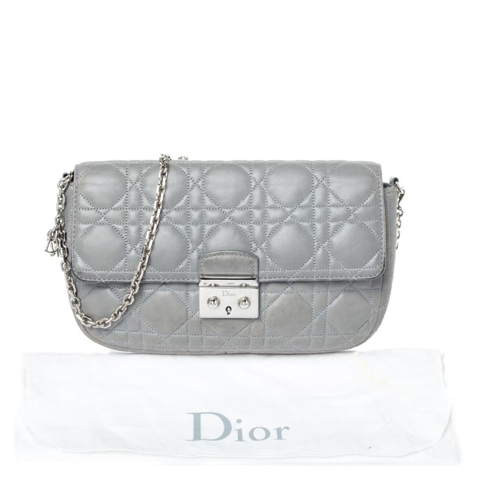 Dior Grey Quilted Leather Miss Dior Promenade Chain Bag 7
