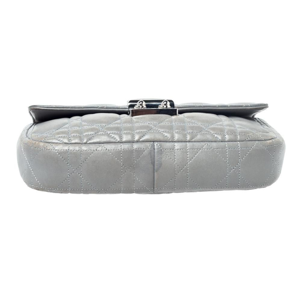 Dior Grey Quilted Leather Miss Dior Promenade Chain Bag 4