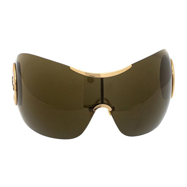 Dior Grey Retractable Temple Arms Green Sport1 Visor Sunglasses at 1stDibs