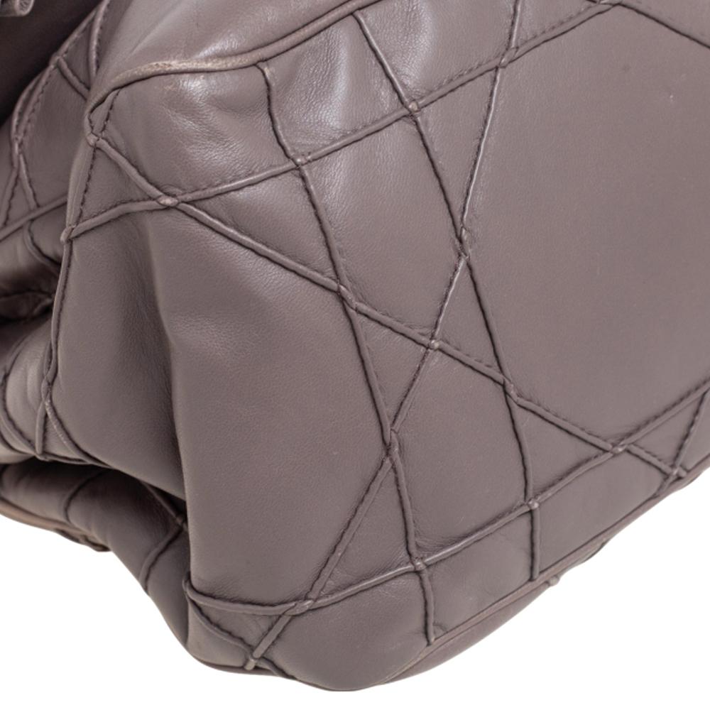 Dior Grey Ruffle Leather New Lock Flap Bag 4