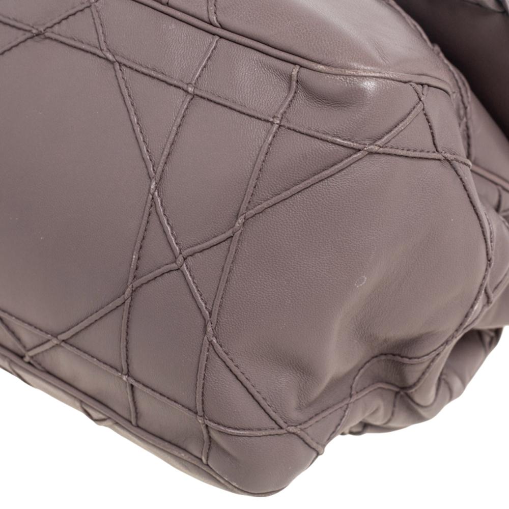 Dior Grey Ruffle Leather New Lock Flap Bag 5