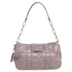 Dior Grey Ruffle Leather New Lock Flap Bag