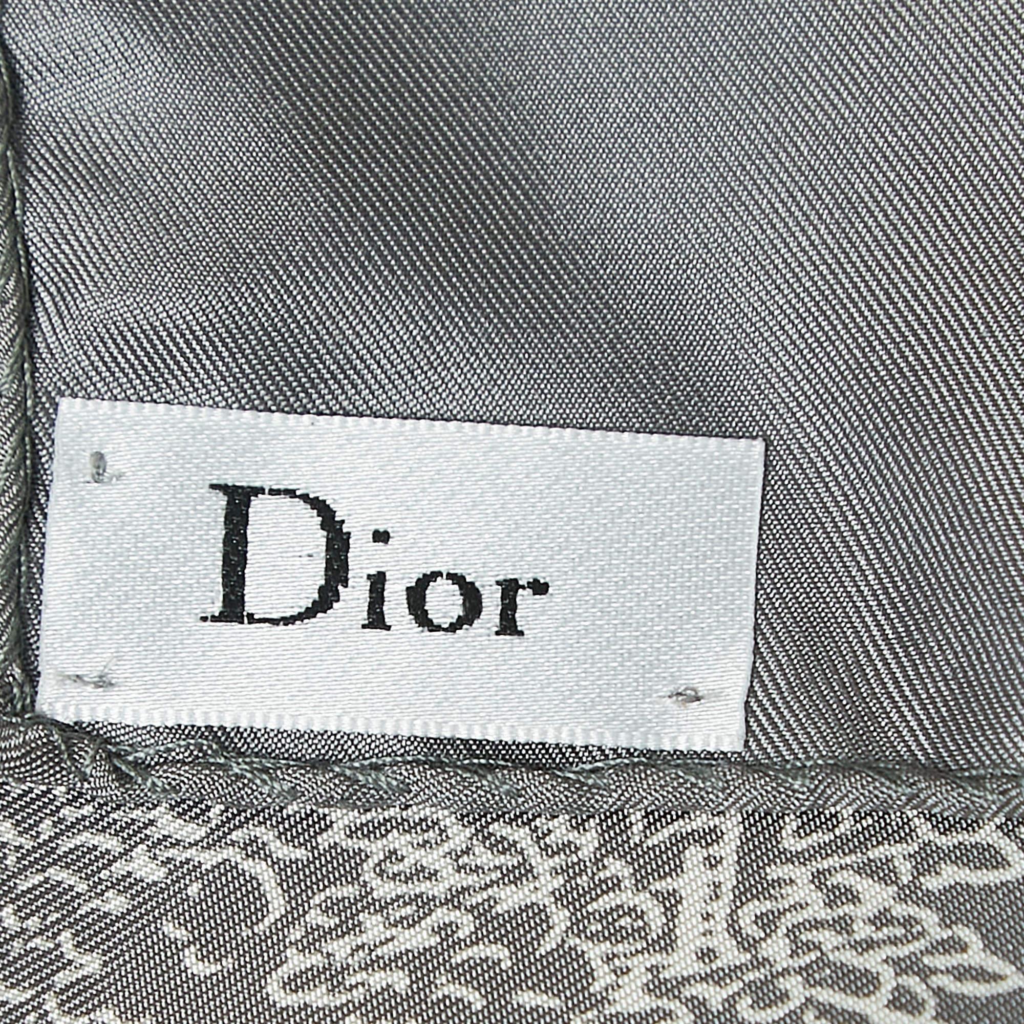 Women's Dior Grey Silk Foulard Toile De Jouy Scarf