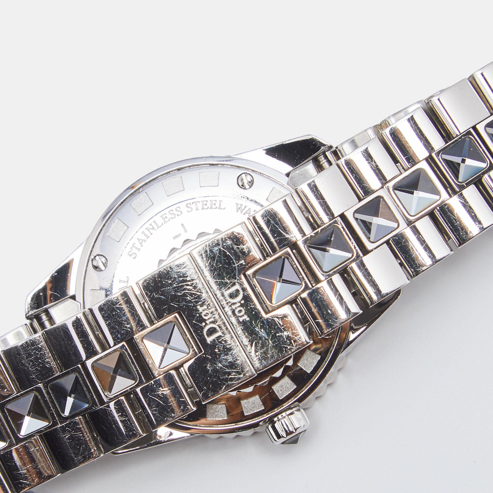 Dior Grey Stainless Steel Christal CD112114 Women's Wristwatch 28 mm 4