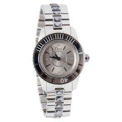 Dior Grey Stainless Steel Christal CD112114 Women's Wristwatch 28 mm