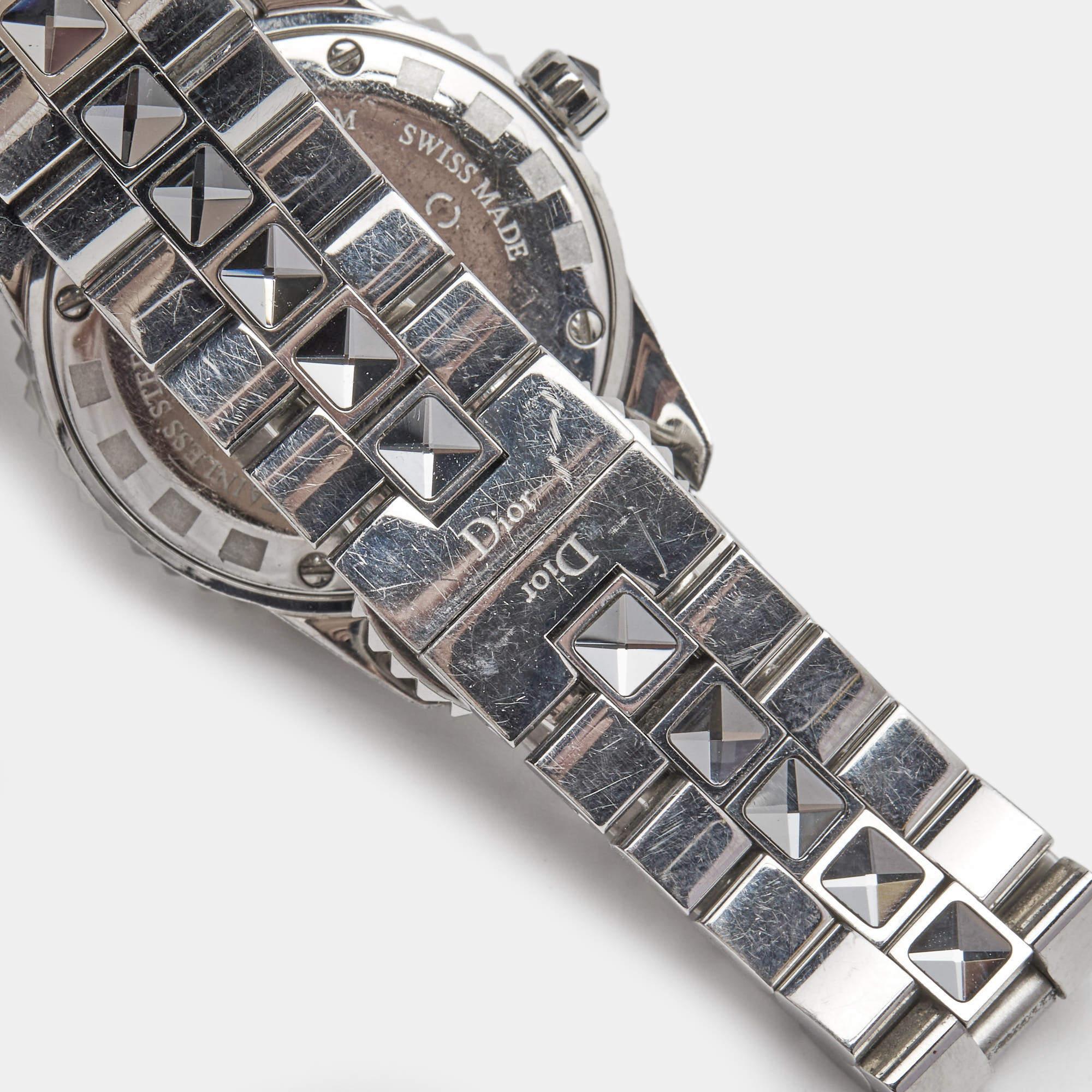 Dior Grey Stainless Steel Christal CD112115M001 Women's Wristwatch 29 mm 2