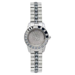 Dior Montre-bracelet Christal en acier inoxydable gris pour femme 29 mm CD112115M001