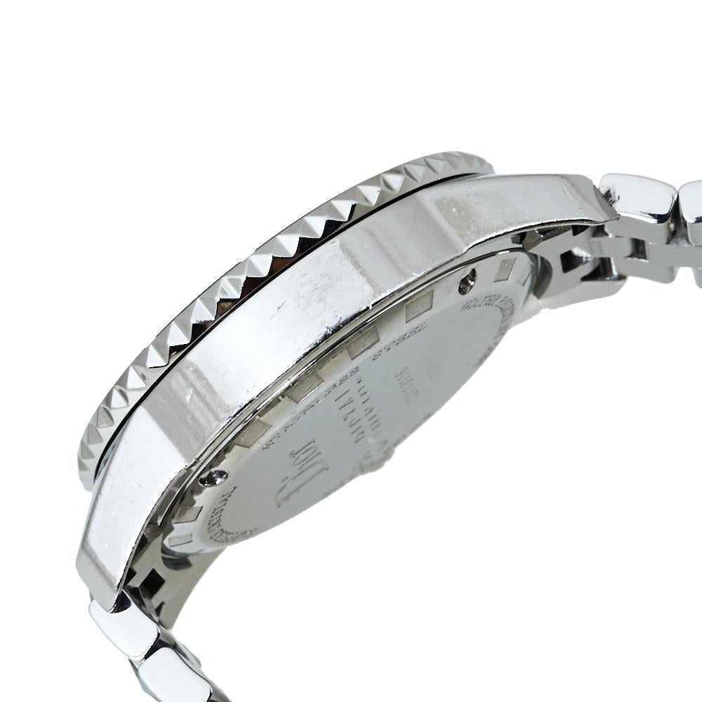 Dior Grey Stainless Steel Christal CD113116 Women's Wristwatch 33MM 2