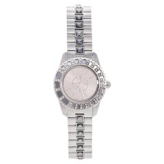 Dior Grau Edelstahl Diamant Christal CD112115M001 Damen-Armbanduhr 29 mm
