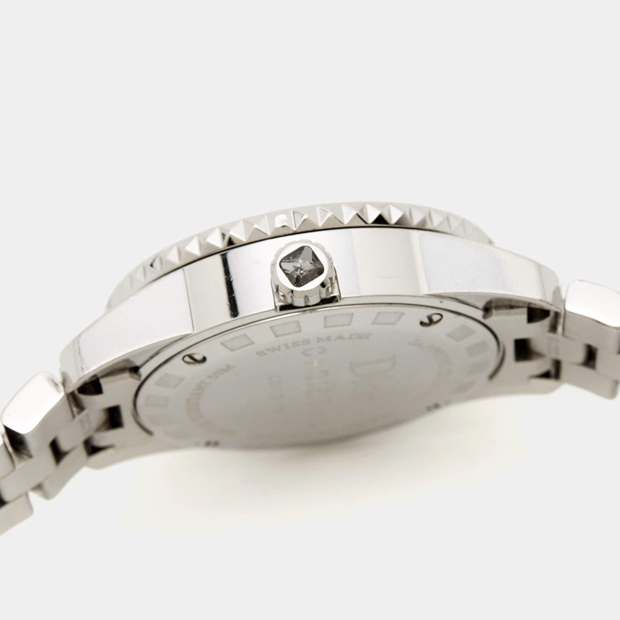 Dior Grey Stainless Steel Diamond Christal  Women's Wristwatch 28 mm For Sale 1