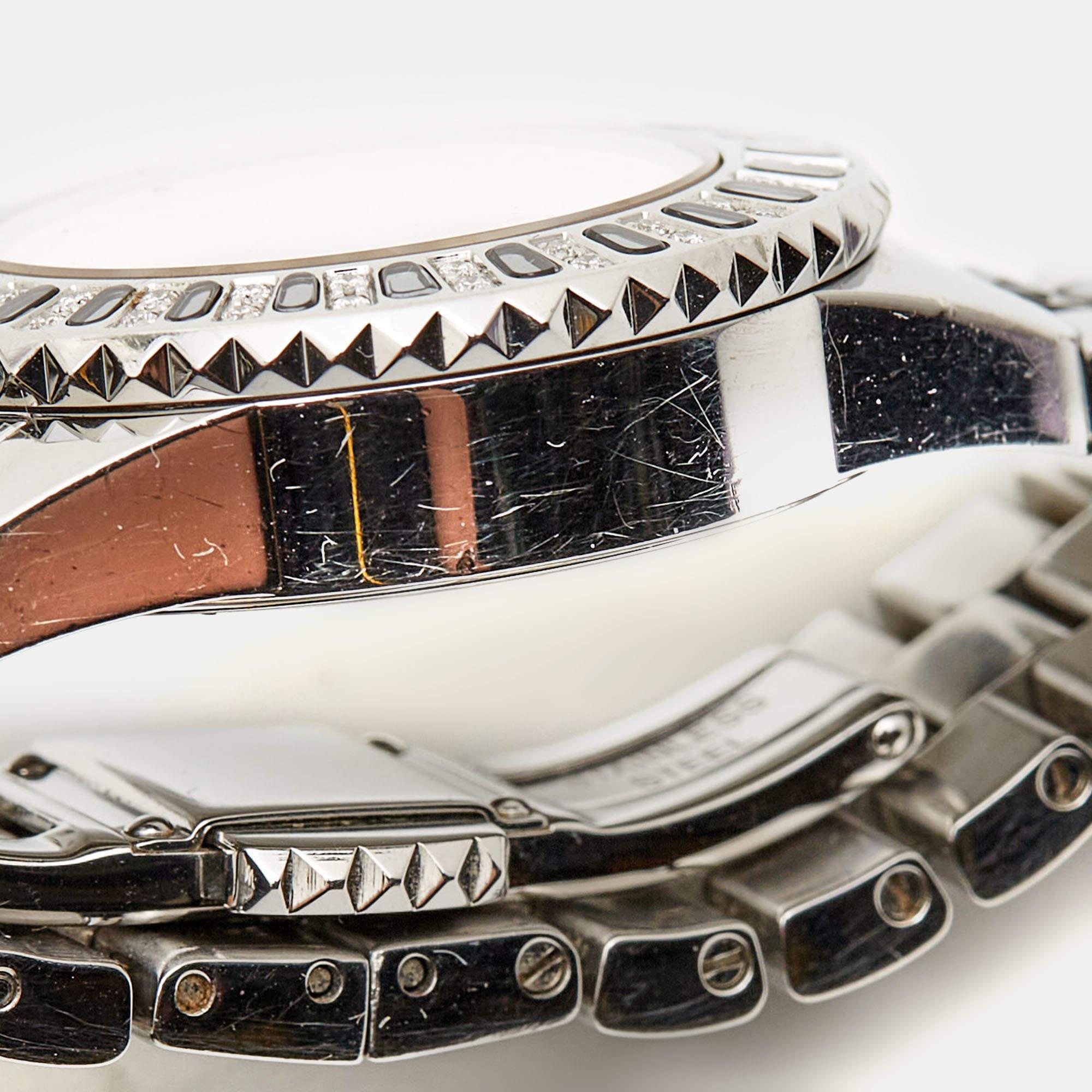 Dior Grey Stainless Steel Diamond Christal  Women's Wristwatch 28 mm For Sale 3