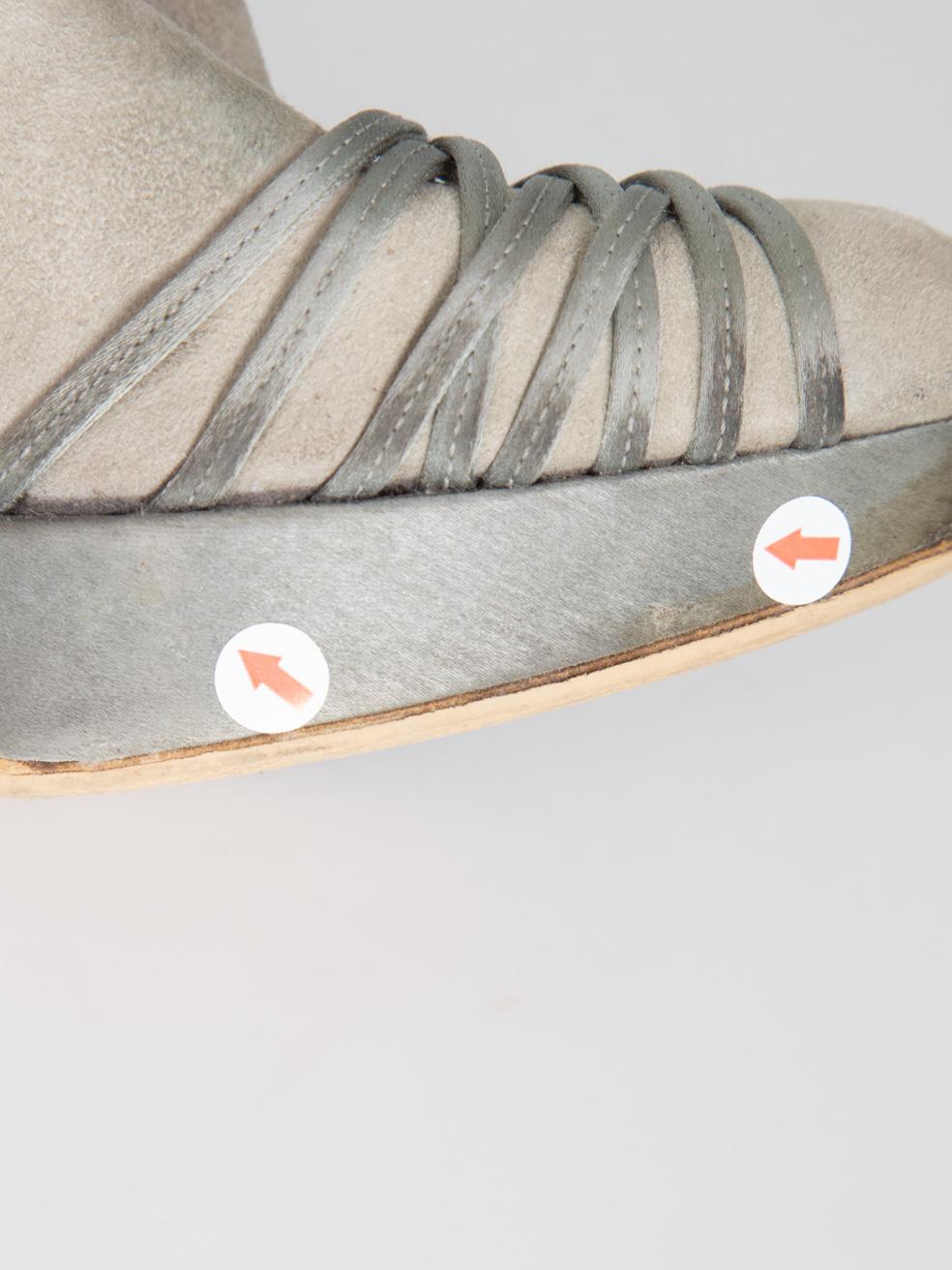 Dior Suede Grey Closed Toe Platform Heels Size IT 37 en vente 5