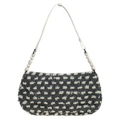 Dior Grey Tweed Limited Edition Beaded Malice Shoulder Bag