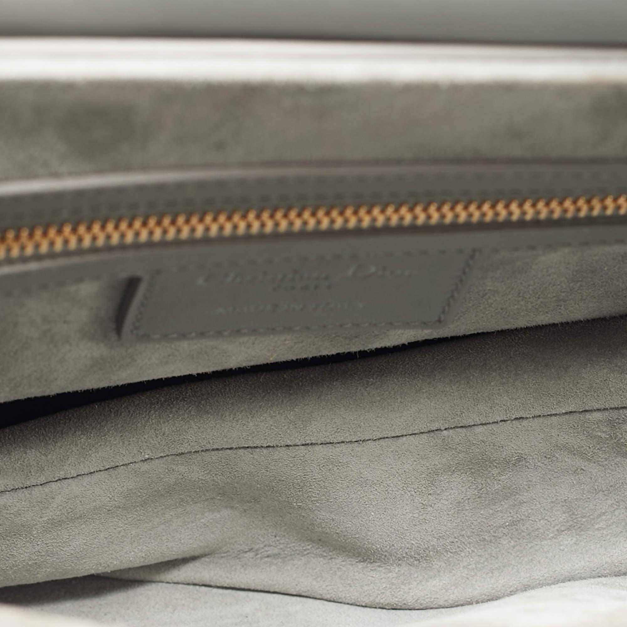 Dior Grey Ultra Matte Leather Saddle Shoulder Bag 1