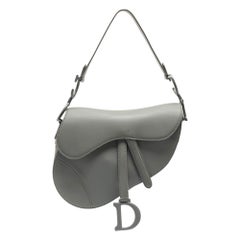 Dior Grey Ultra Matte Leather Saddle Shoulder Bag