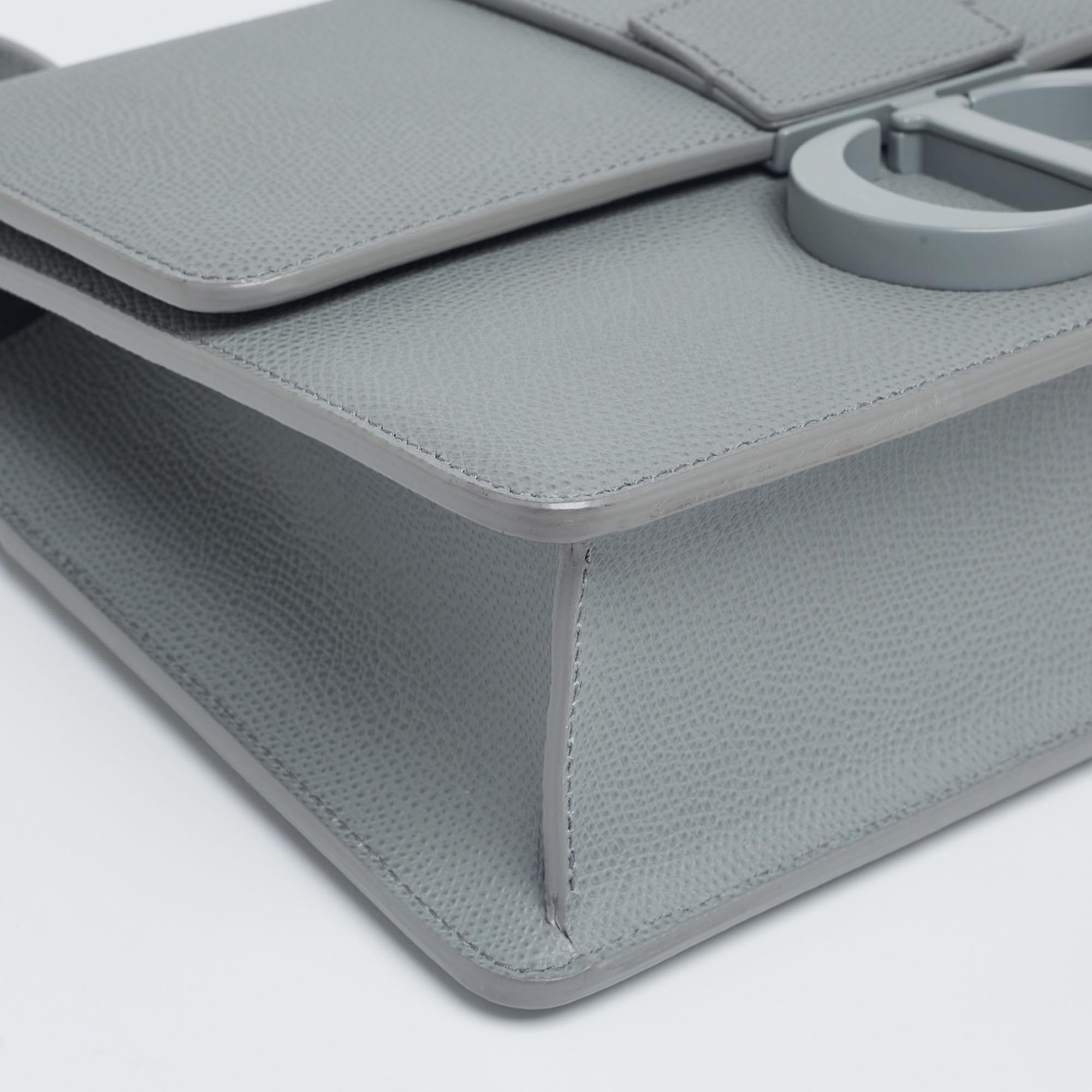 Dior Grey Ultramatte Leather Monogram 30 Montaigne Shoulder Bag 3