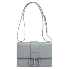 Dior Grey Ultramatte Leather Monogram 30 Montaigne Shoulder Bag