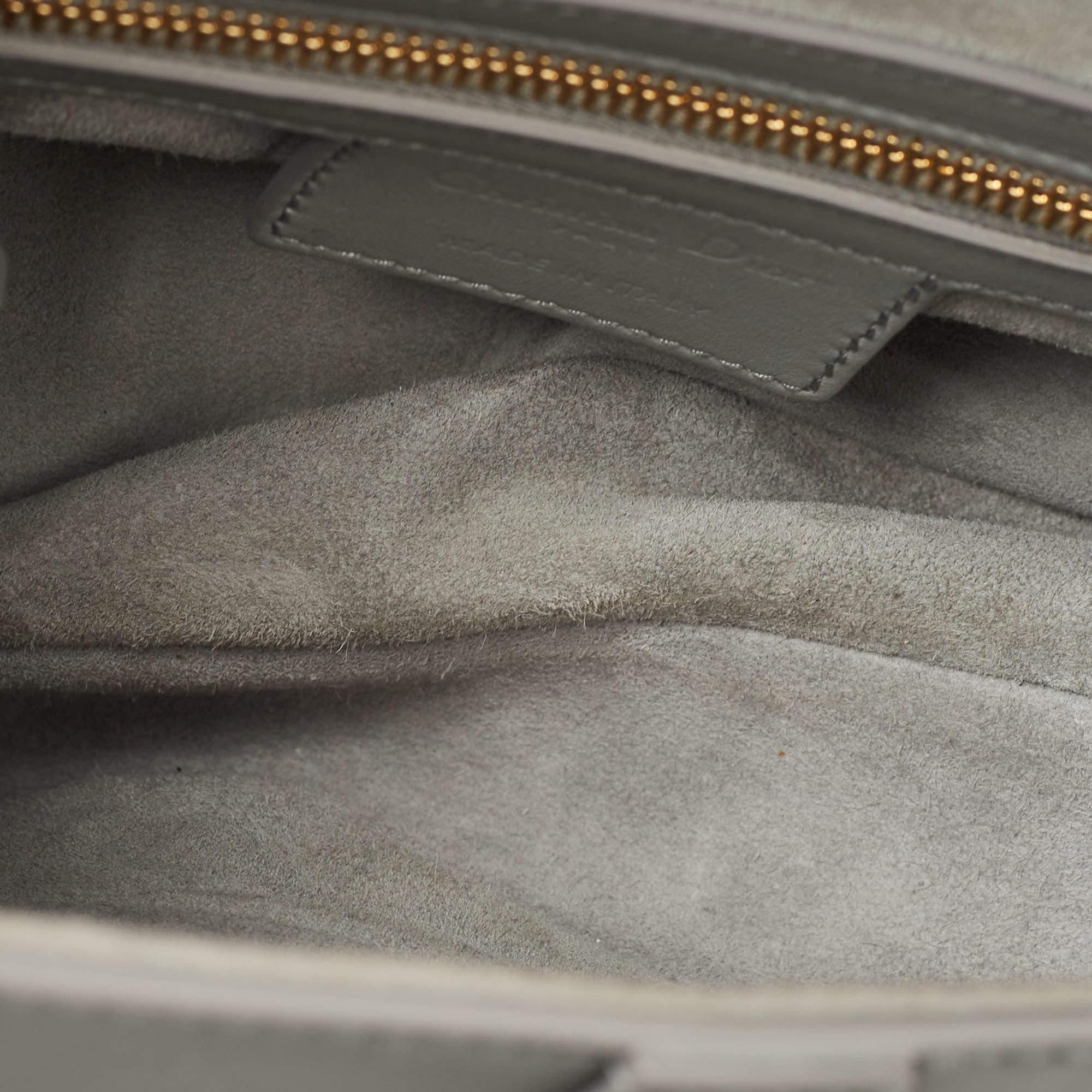 Dior Grey Ultramatte Leather Saddle Shoulder Bag 8