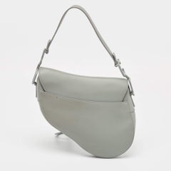 Dior Grey Ultramatte Leather Saddle Shoulder Bag